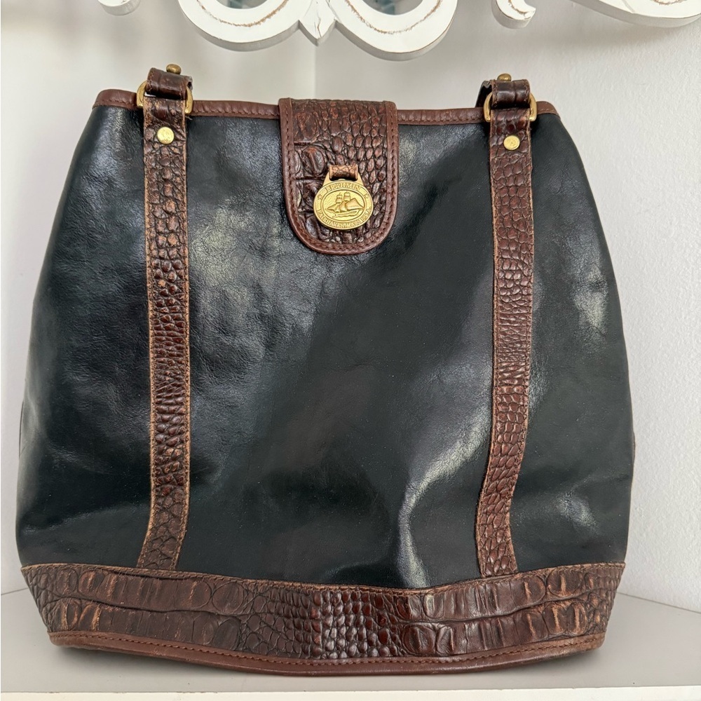 Black and brown Brahmin bag